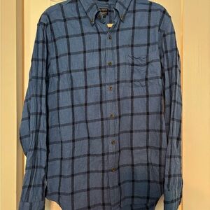 J. Crew Navy and Blue Checkered Men's Shirt